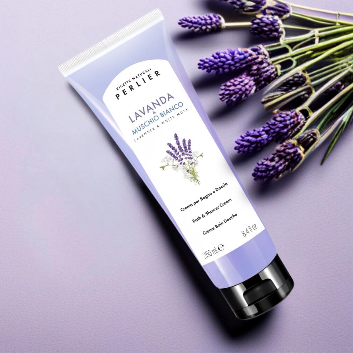Perlier Bath and Shower Cream Lavender & White Musk 8.4 fl oz