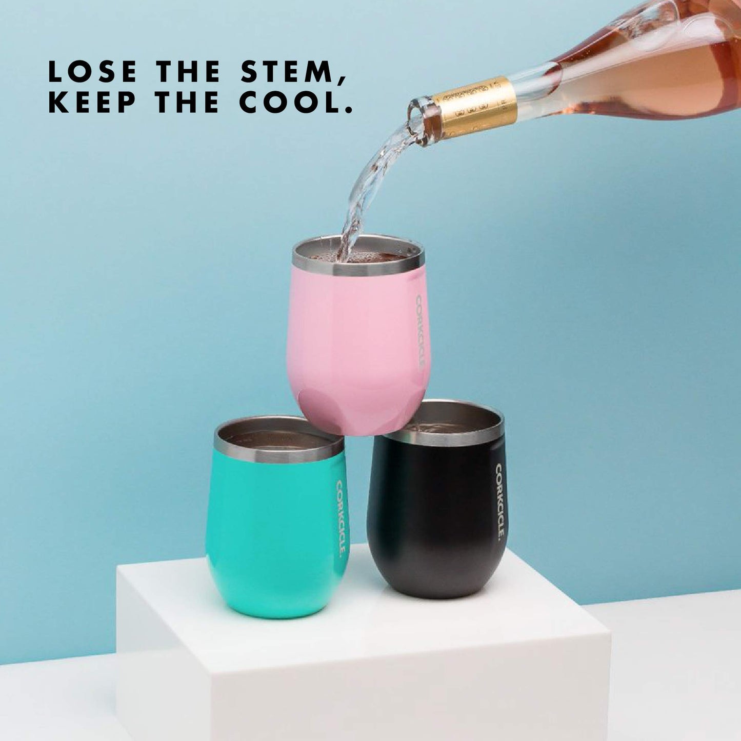 Corkcicle Origins Stemless Cup - Triple Insulated Stainless Steel Travel Wine Cup Tumbler for Coffee, Wine, Champagne and Cocktails - Leakproof, Reusable, BPA-Free, Dishwasher Safe- Copper