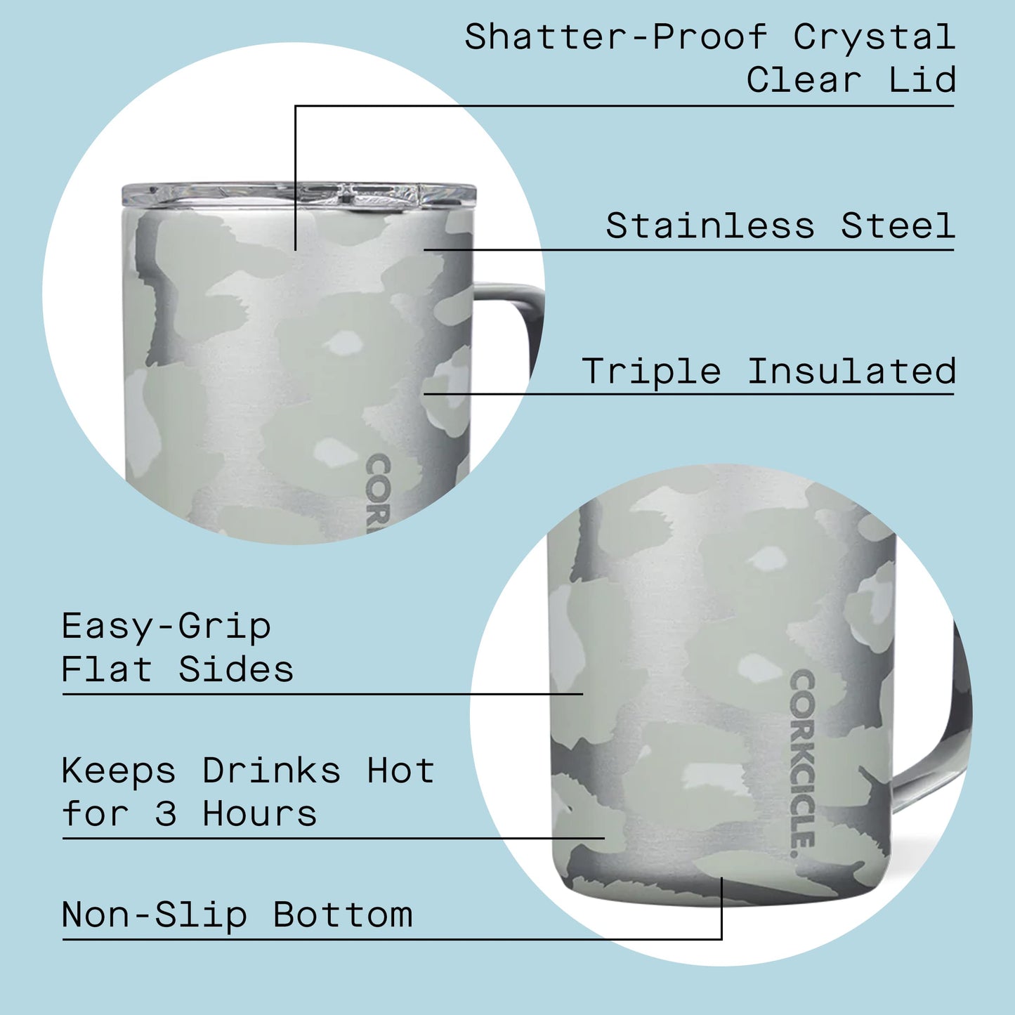 Corkcicle. Snow Leopard Mug, 1 EA