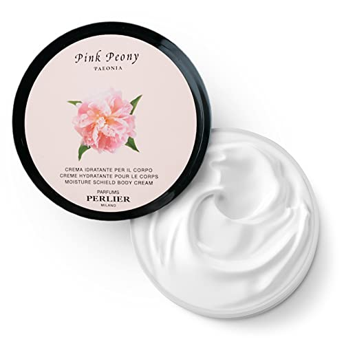 Perlier Pink Peony Body Cream - Moisturizing Non-Greasy Cream For Dry Skin - Formulated for Extra Hydration to Hands, Feet, Elbows, Legs, and Body 6.7 Oz