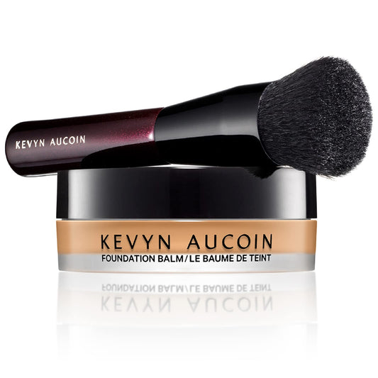 Kevyn Aucoin Foundation Balm, FB 07 (Medium) shade + brush: Light diffusing. Full coverage, buildable, blends, blurs, corrects, evens out complexion, and hydrates. All skin types. Makeup artist go to.