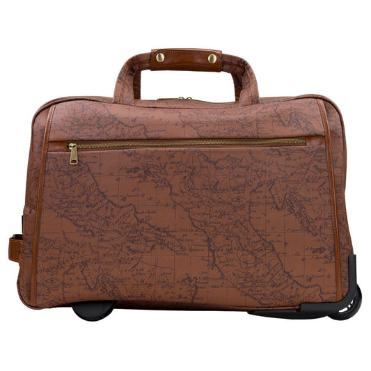 Patricia Nash Argentella Large Trolley Bag, Signature Map, Riot Rust, 22" L x 10.75" W x 13.5" H