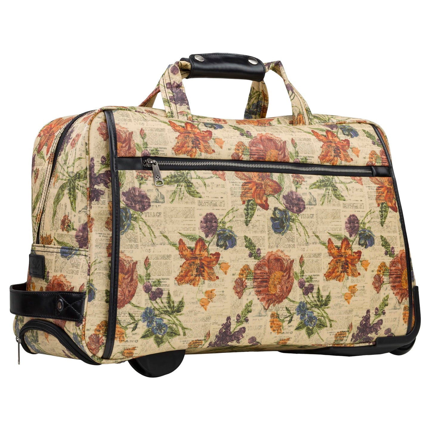 Patricia Nash Argentella Large Trolley Bag, Signature Map, Riot Rust, 22" L x 10.75" W x 13.5" H