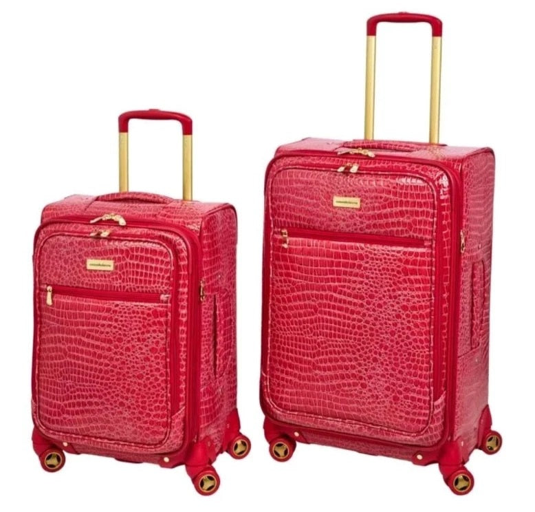 Samantha Brown 2-piece Summer Croco 22" Carry-On & 26" Spinner Set